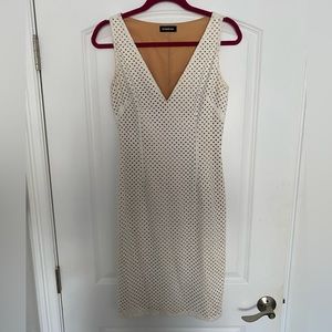White fitted Bebe midi dress size M
